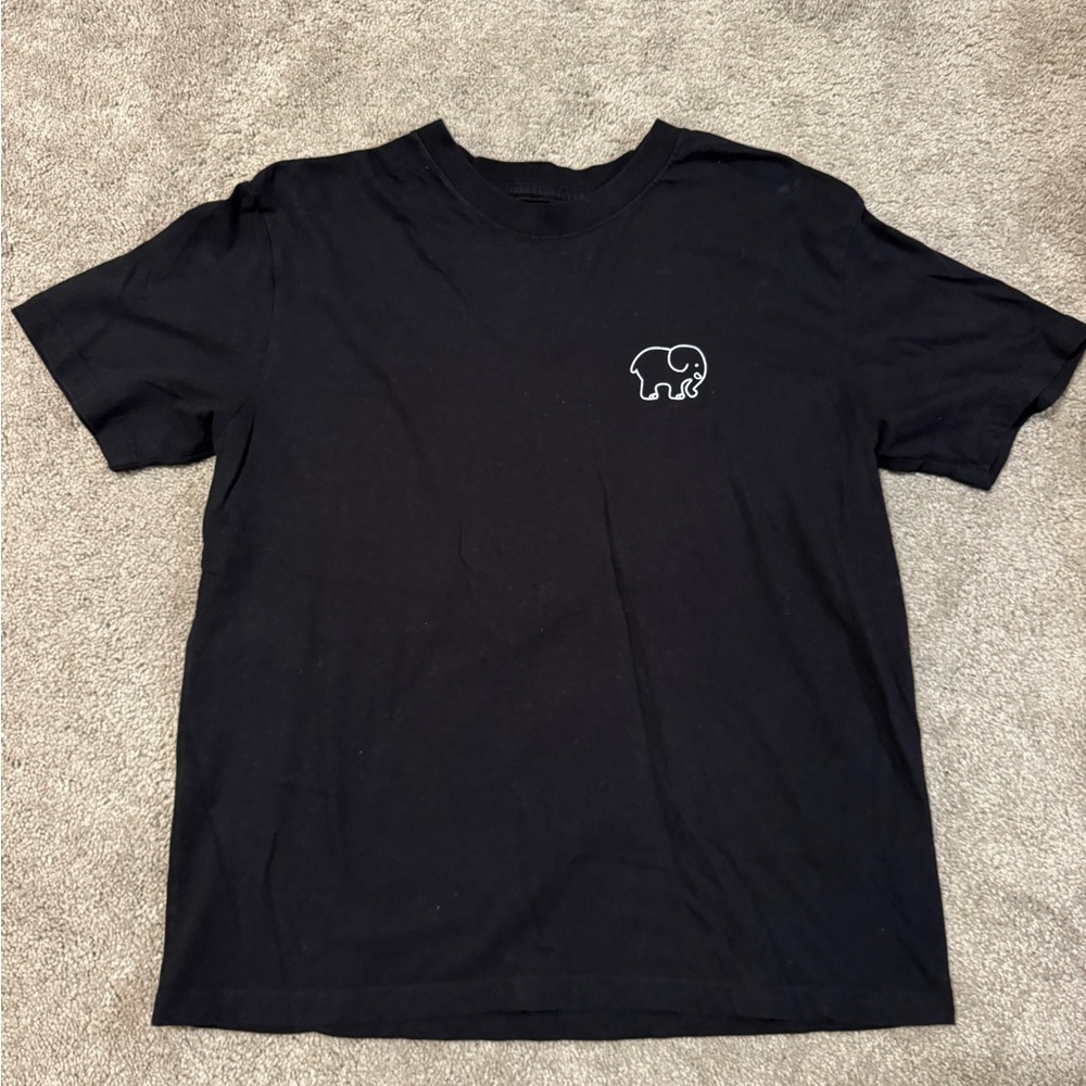 Ivory Ella Black T-Shirt with Elephant Design